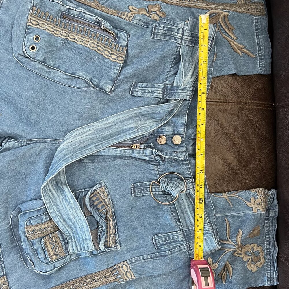 Johnny Was Biya Aventura Embroidered Cargo Denim Pants - Picture 14 of 14